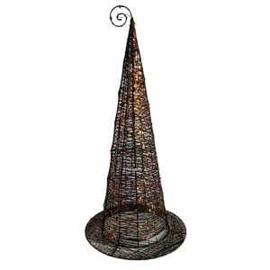 Black Wired Witches Hat With Glitter - 11" Tall To 20"Tall>Roger's Gardens Discount
