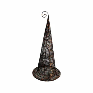 Black Wired Witches Hat With Glitter - 11" Tall To 20"Tall>Roger's Gardens Discount