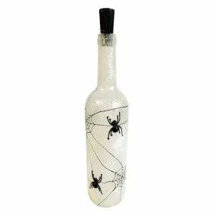Ivory Spider Bottle With Glowing White Lights - 13" Tall>Roger's Gardens Fashion