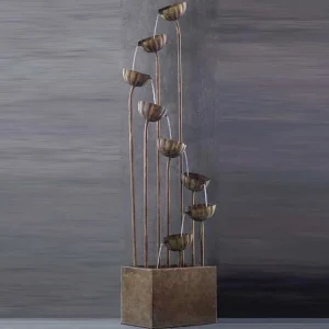 Rustic Metal Flower Fountain With Pump - 64" Tall>Roger's Gardens Flash Sale