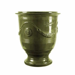 Traditional French Glazed Anduze Green Vase>Roger's Gardens Fashion