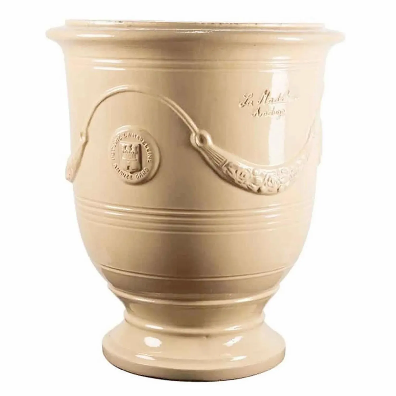 traditional_french_glazed_anduze_ivory_vase_0.webp Traditional French Glazed Anduze Ivory Vase>Roger's Gardens Store