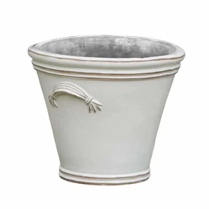 White Fluted Handle Planter>Roger's Gardens Shop