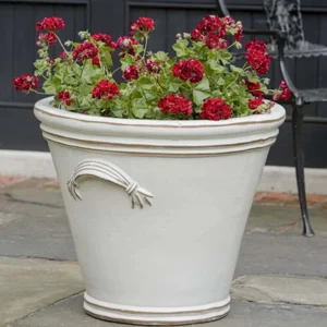 White Fluted Handle Planter>Roger's Gardens Shop